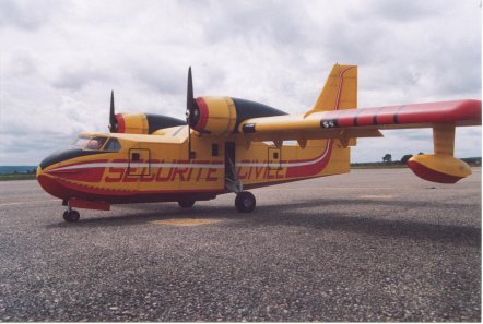 on aper�oit les lignes de structure du Canadair